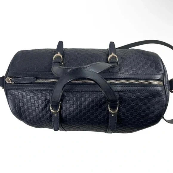 Gucci Black Leather Monogram Bag - Picture 6 of 13